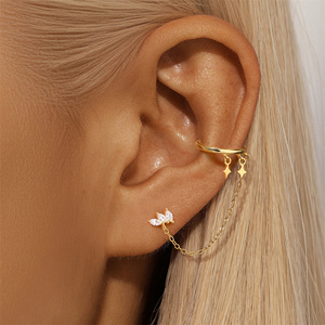 Fine Single Ear <b>Cuff</b> Irregular Horse Eye New Design Star 925 Round Zircon - Product Image 3