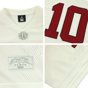 Maillot de football vintage ample et court pour homme HEALY, col en V, broderie personnalisée, streetwear rétro, haute qualité - Product Image 3