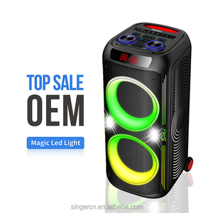 ลำโพงปาร์ตี้กลางแจ้ง CQS-S6610 พร้อมไฟ RGB เล่นได้นาน 5-6 ชั่วโมง เหมาะสำหรับงานปาร์ตี้ในสวน ทริปแคมป์ปิ้ง กำลังขับ 120 วัตต์ วูฟเฟอร์คู่ขนาด 8 นิ้ว รองรับคาราโอเกะ - Product Image 3