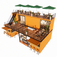 Maisons préfabriquées modulaires modernes à construction rapide en conteneurs de 20 et 40 pieds, à double étage, avec salles de bain, cuisines et bar à domicile