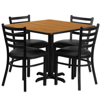 Meubles de restaurant commercial ensemble de table de restaurant pour 4 personnes ensemble de café chaise en métal de restauration rapide moderne table en bois