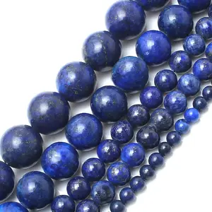 Offre Spéciale Rond 4/6/8/10/12MM LISSE Bleu Lapis Lazuli Pierre Perles En Vrac Pour collier Bracelet Bricolage 15''