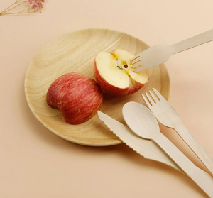 Schlussverkauf einweg umweltfreundliche Löffel Gabeln Messer Holzbesteck-Set mit Hochzeit - Product Image 4