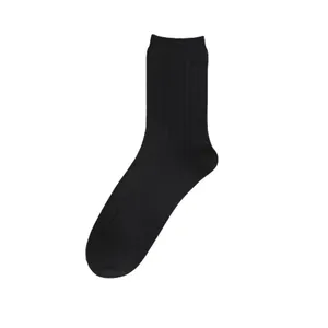 Calcetines de algodón con logotipo personalizado para mujer, calcetines grises y negros de invierno, diseño de logotipo de punto, calcetines de vestir de lana para hombre de negocios