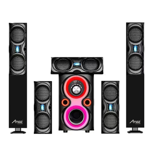 Sistema de cine en casa 5,1, altavoz inalámbrico con Bluetooth, PARA karaoke, fiesta, con micrófono, novedad - Product Image 1