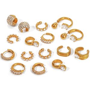ERESI High-End Luxury 316L Stainless Steel Jewelry Zircon <strong>Earrings</strong> <strong>Cuff</strong> European American Style Titanium Steel <strong>Ear</strong> <strong>Cuff</strong> <strong>Earrings</strong> - Product Image 5