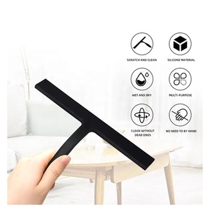 Limpiacristales de Silicona para Ventanas de <span class=keywords><strong>Coche</strong></span>, Ecológico, Blanco y Negro, Estilo Europeo Simple, con Cepillo de Fieltro Suave - Product Image 2