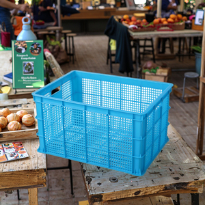 กล่องตาข่ายพลาสติกวางซ้อนกันได้สำหรับผักและผลไม้ขายส่ง - Product Image 4