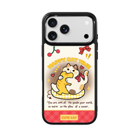 Coque de téléphone AG Feeling Black Edge avec motif chat moderne doré pour iPhone 17, 17 Pro Max, 16 Pro, 15 – Coque magnétique