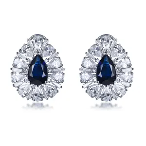 Fashion Jewelry Luxury Earrings Set Screw Back Gold Plated 925 Sterling Silver Diamond Stud Earring For Men Women