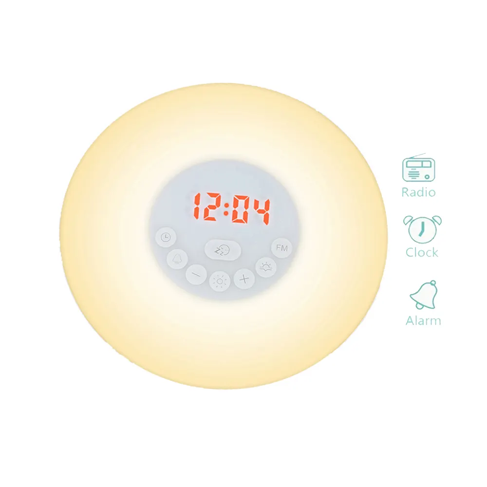 Dropshipping Touch Sensor Digital Alarm Clock Sunrise Sunset Simulator LED Lighting