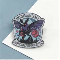 Broche émaillée Mothman, broche en alliage de zinc « Cryptide d'assistance émotionnelle », badge de revers gothique amusant pour vêtements et sacs