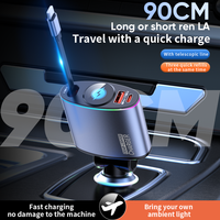 Best-seller Amazon, chargeur de voiture OLIVER 66W à charge rapide, câble Type-C, adaptateur allume-cigare, chargeur de téléphone