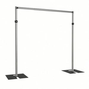 Optional Size Adjustable Silver Metal Frame Pipe <b>Backdrop</b> <b>Stand</b> Wedding Stage Decoration Display Accessories - Product Image 1