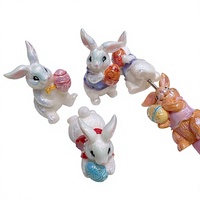 Perles de lapin en acrylique plaqué UV 42*19mm, perles de lapin de Pâques pour la fabrication de bijoux