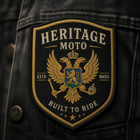 Patch de moto personnalisé brodé, emblème arrière pour gilets en jean, détails de couture robustes, finition à coudre, vente en gros, exportation