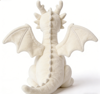 Peluche Dragon Blanc Adorable, Jouet en Peluche Doux en Polyester et Coton PP, Brodé, Cadeau d'Anniversaire pour Enfants, OEM ODM Disponibles