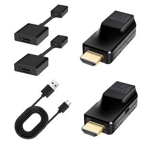 Extensor <span class=keywords><strong>HDMI</strong></span> KUYIA de 60 m/196 pies con repetidor de 1080p a 60 Hz, convertidor de RJ45 a <span class=keywords><strong>HDMI</strong></span>, cable único de <span class=keywords><strong>Cat5e</strong></span>/Cat7 OFC con conector macho a hembra - Product Image 1