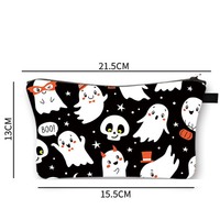 Dompet Meksiko Suvenir Tengkorak, Tas Meksiko Tengkorak, Tas Makeup Cetak Digital Halloween, Tas Penyimpanan Kosmetik Perjalanan