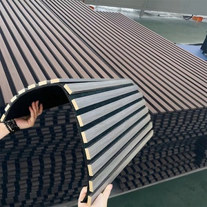 フレキシブルAkupanelポリエステル繊維木目吸音ボード3D Hdfスラット壁パネル音響パネル - Product Image 1