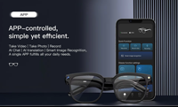 Lunettes Intelligentes de Traduction IA avec Caméra HD 8MP, Photo/Vidéo, Musique, Appels, Assistant Vocal, Enregistrement de Réunions via APP, Écouteurs Sans Fil 290mAh