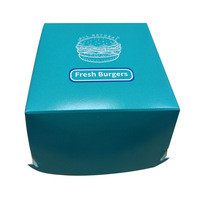 Caja de Embalaje de Papel Marrón para Hornear, Caja de Embalaje para Hamburguesas para Llevar, Caja para Hamburguesas Resistente al Aceite y No Plegable, Lista para Usar
