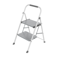 ANSI 225LB Échelle pliante à 2/3 marches Tabouret Échelle d'escalier de cuisine en acier avec main courante Pratique pour un usage domestique