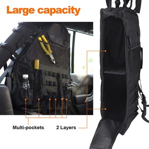 2007 ~ 2019 Wrangler JK Rubicon 4 portes voiture Cargo sac avec barre de rangement Nylon Cage organisateurs trousses à outils organisateur - Product Image 3