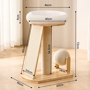 Arbre à chat moderne de luxe, grand modèle, avec double espace et nid en bois, multifonctionnel et intégré, vente en gros directe usine - Product Image 2