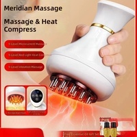 Brosse de massage des méridiens avec ventouses chauffantes à pression négative, grattoir de santé pour application corporelle