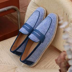 รองเท้าเรโทรทรงเรือแบบหุ้มข้อต่ำ สไตล์อังกฤษและอเมริกัน ทำจากผ้าลินิน ผูกเชือก เหมาะสำหรับใส่ลำลองในฤดูร้อน - Product Image 4