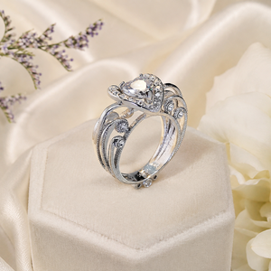 Anello a Forma di Cuore per Donne, Design Curvo Cavo, Accessorio da Dito per Uso Quotidiano - Product Image 6