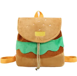 suppliers oem custom brown brevite cheap cute plush backpack stylish sleek rucksack smell proof backpack for korean kid girl