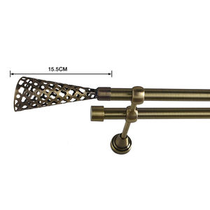 2023 מוצר חדש קלאסי מוט וילון כפול extended, מוטות וילון כפול, סט מוט וילון מתכת פליז עתיק - Product Image 3