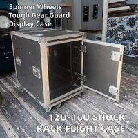 Système de rack antichoc à porte coulissante SLAM 12U/14U/16U OEM/ODM, vitrine carrée, protection robuste, roues pivotantes, fermeture à boucle