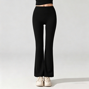 Pantalon de yoga évasé taille haute pour femme, antibactérien, sensation seconde peau, leggings d'entraînement effet push-up - Product Image 4