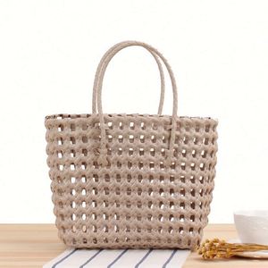 Bolsos de Mano de PVC Tejido para Mujer, Coloridos, Impermeables, para la Playa, Compras, Verano - Product Image 4