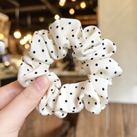 Chouchous en satin à pois pour femmes, élastiques à cheveux style vintage, en tissu doux, attaches pour queue de cheval, accessoire capillaire