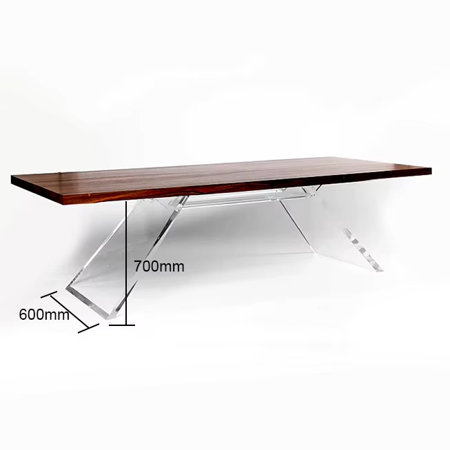 Zoneshare 2 Pack Clear Acrylic Table Legs – 27.6"H X 19.7"W, 800lb Capacity, T-Shape Design For Floating Desks & Tables