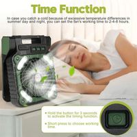 Ventilateur de Table Portable Solaire Rechargeable ODM&OEM Avec Banque d'Alimentation et Lumière LED pour Camping et Activités de Plein Air