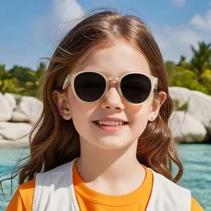 Lunettes de soleil polarisées rondes pour enfants, monture TR90 colorée, protection UV400, personnalisables avec logo, collection mode 2025 pour garçons et filles - Product Image 2