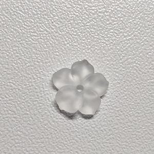 Piedras preciosas sueltas con forma de flor esmerilada, color blanco de cuarzo, hermoso CN, colección de arte - Product Image 2