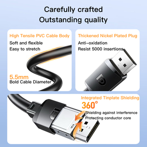 Câble SAMZHE Mini DP vers DP 1.4, adaptateur Thunderbolt 8K/60Hz, transfert bidirectionnel, convertisseur HD 4K/240Hz pour ordinateur portable Macbook, moniteur - Product Image 4