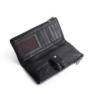 Portefeuille vintage rétro pour hommes, vente en gros d'usine, sac à cartes multifonctionnel en cuir avec fermeture à glissière pour <span class=keywords><strong>Amazon</strong></span>, vente à chaud - Product Image 3