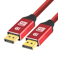 Câble tressé de port d'affichage à grande vitesse câble DP de 3,3 pieds 1.4 8K @ 60Hz 4K 2K @ 240Hz 32.4Gbps HDR HDCP 2.2 câble DP 8K pour graphiques