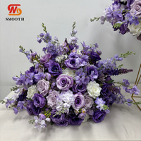 Décoration de centre de table de mariage SMOOTH, 60 cm, fleurs en soie violettes, décoration de centre de table, boule de fleurs artificielles de luxe