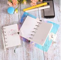 PVC souple A5/A6/A7 Budget Planner Binders Laser Shinning Loose Leaf Rings Binder Cover Noir Rose Transparent Notebook Cover