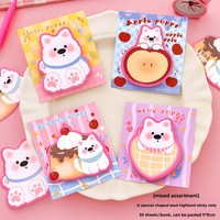 Bloc-notes autocollant en forme de chien West Highland White Terrier, motif dessin animé, mignon, pour étudiants, idéal pour messages et notes.