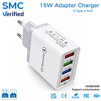 /iPad Android Tip C Cihazlar için Moda 4 USB Duvar Şarj Cihazı Çok Renkli 5V/2.4A Hızlı Şarj Optimal Cep Telefonu