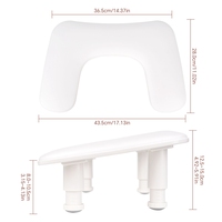 Repose-bras en forme de U en cuir PU ergonomique professionnel antidérapant et réglable en hauteur pour la manucure et les outils de salon de manucure